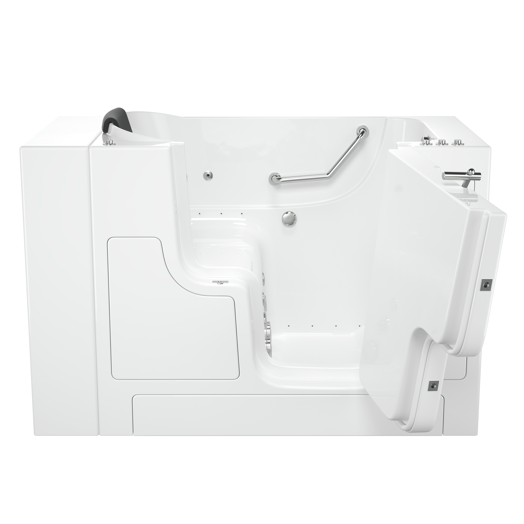Gelcoat Premium Series 30 x 52  Inch Walk in Tub With Combination Air Spa and Whirlpool Systems   Right Hand Drain WIB WHITE